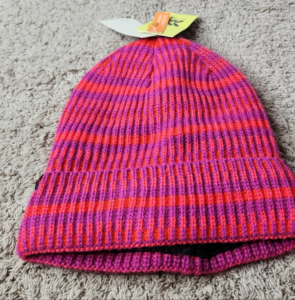 Girls' Plaited Striped Cuff Beanie - All In Motion Pink One Size Fits Most